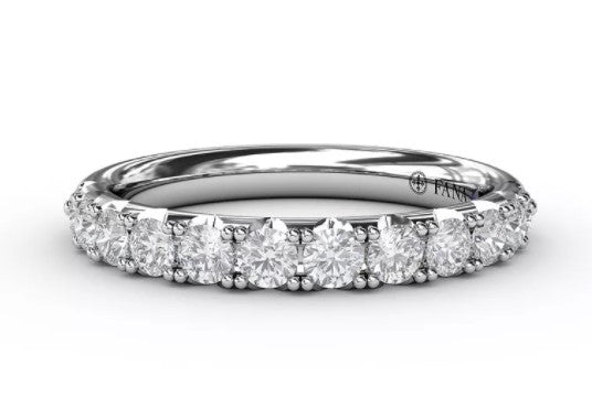 14K White Gold Pave Diamond Anniversary Band | 0.69 CTW