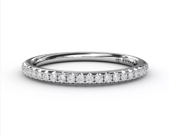 14K White Gold Split Prong Diamond Anniversary Band
