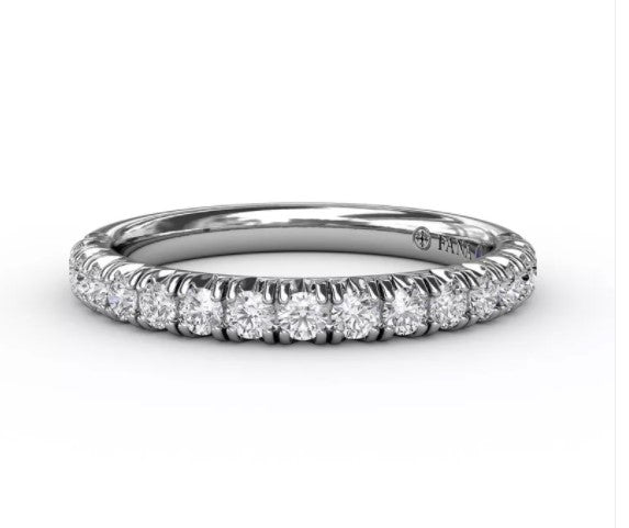14K White Gold Natural Diamond Half Annivesary Wedding Band | 0.51 CTW