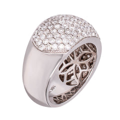 18K White Gold Pavé Diamond Ring, view 2
