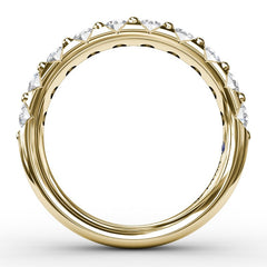 14K Yellow Gold Shared Prong Anniversary Band, view 2