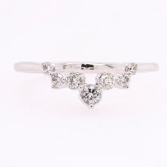 14K White Gold Scattered Diamond Chevron Wedding Band | .25 CTW, view 1