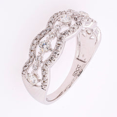 14K White Gold Antique Engagement Diamond Band, view 2