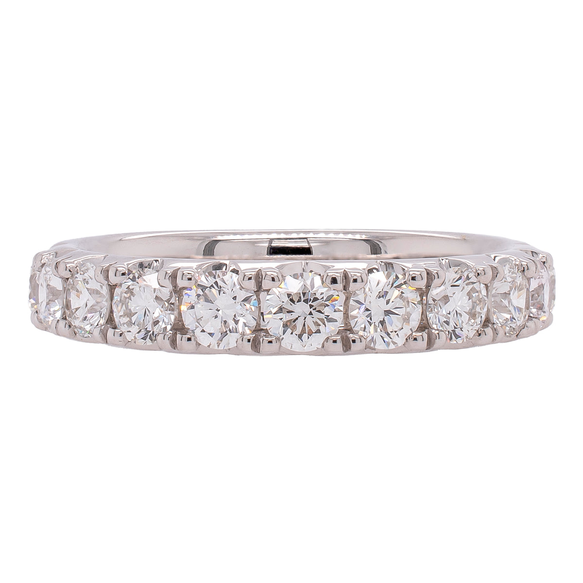 14K White Gold Diamond Wedding Band