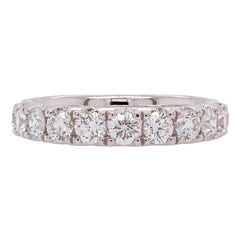 14K White Gold Diamond Wedding Band, view 1