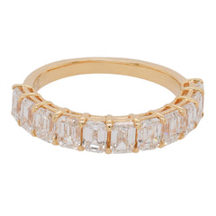 18K Yellow Gold Emerald-Cut Diamond Ring, view 1