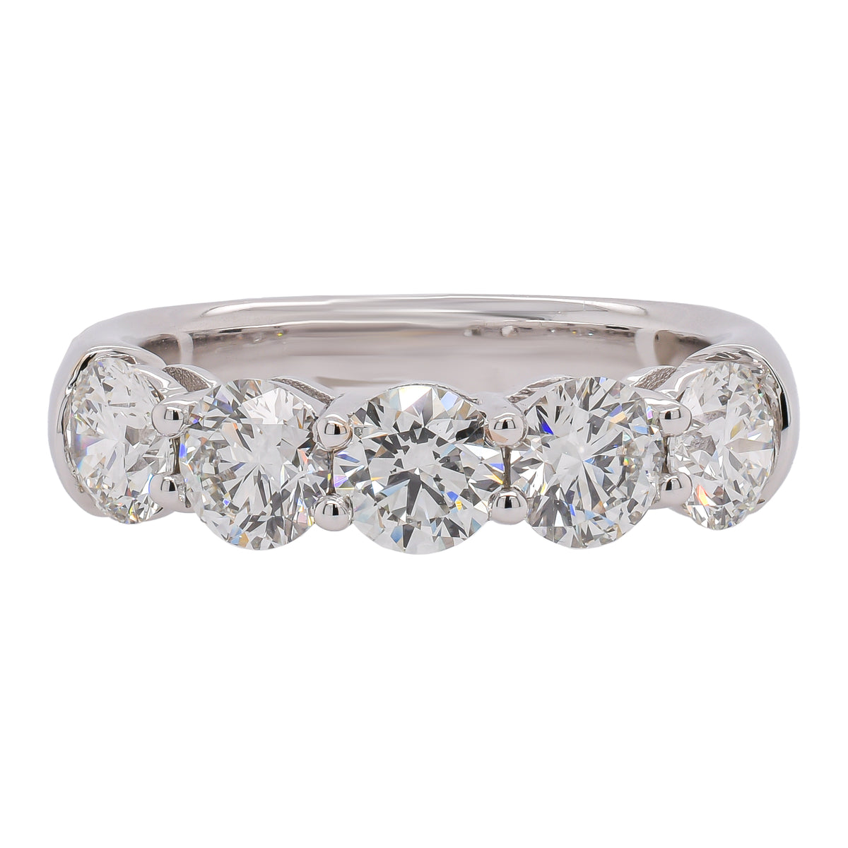 18K White Gold GIA Certified 5-Diamond Ring | 2.12 CTW