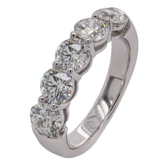 18K White Gold GIA Certified 5-Diamond Ring | 2.12 CTW, view 2