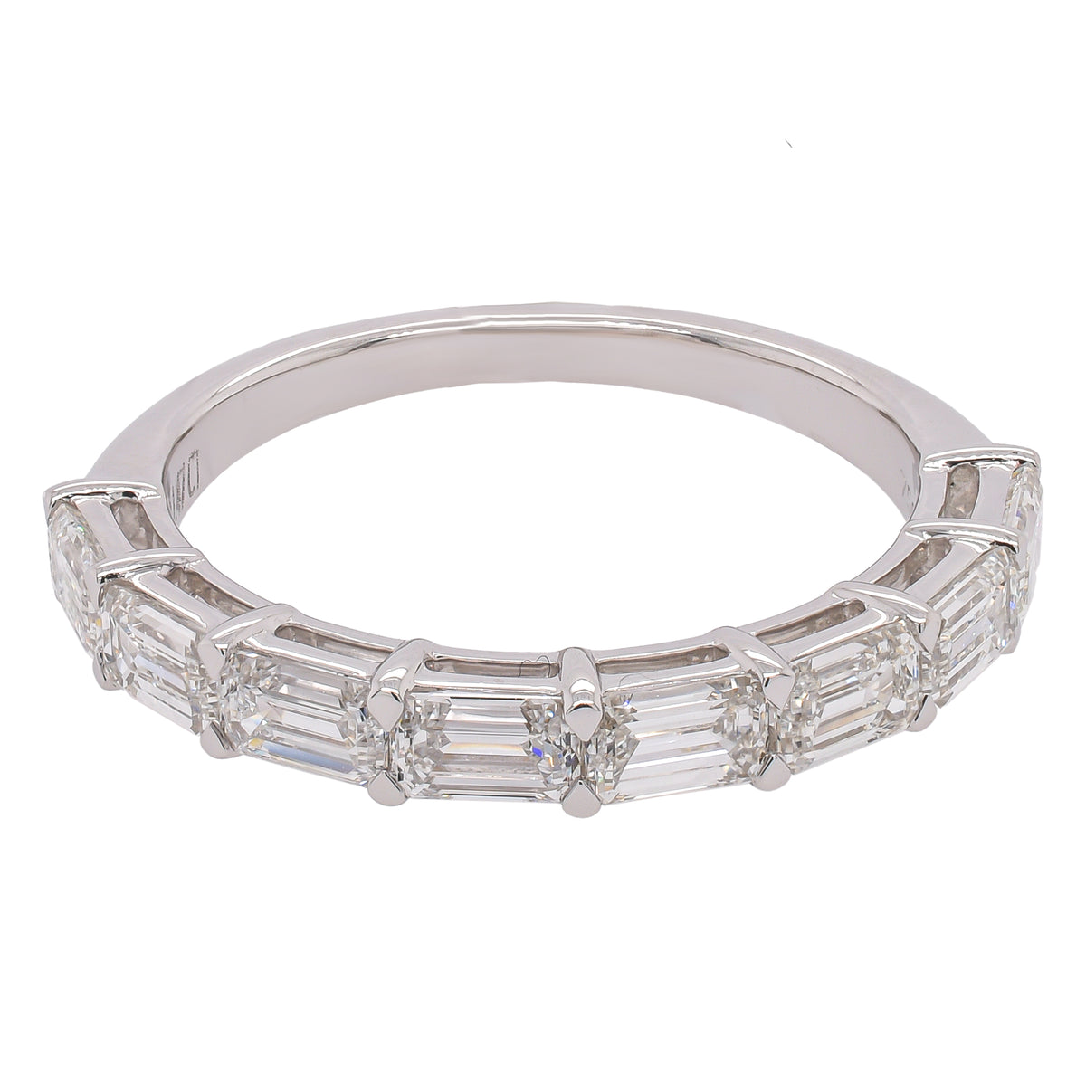18K White Gold East-West Emerald Cut Diamond Ring | 1.47 CTW G/SI