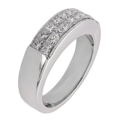 Platinum Invisible-Set Princess Cut Diamond Wedding Band | 0.84 CTW, view 2