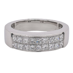 Platinum Invisible-Set Princess Cut Diamond Wedding Band | 0.84 CTW, view 1