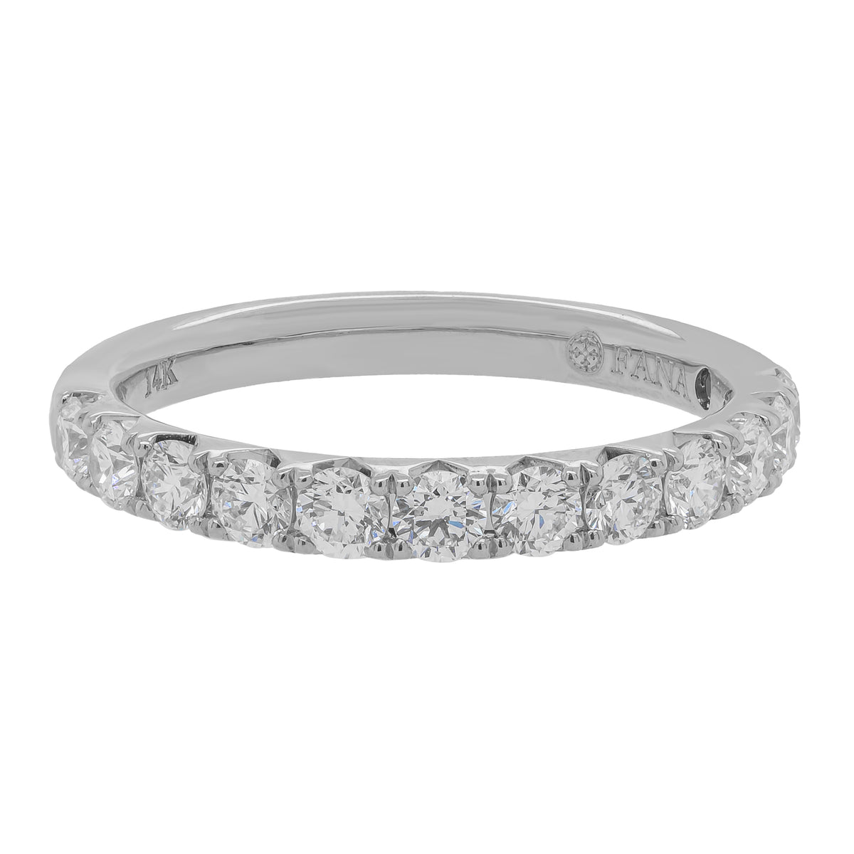 14K White Gold Pave Diamond Anniversary Band | 0.69 CTW