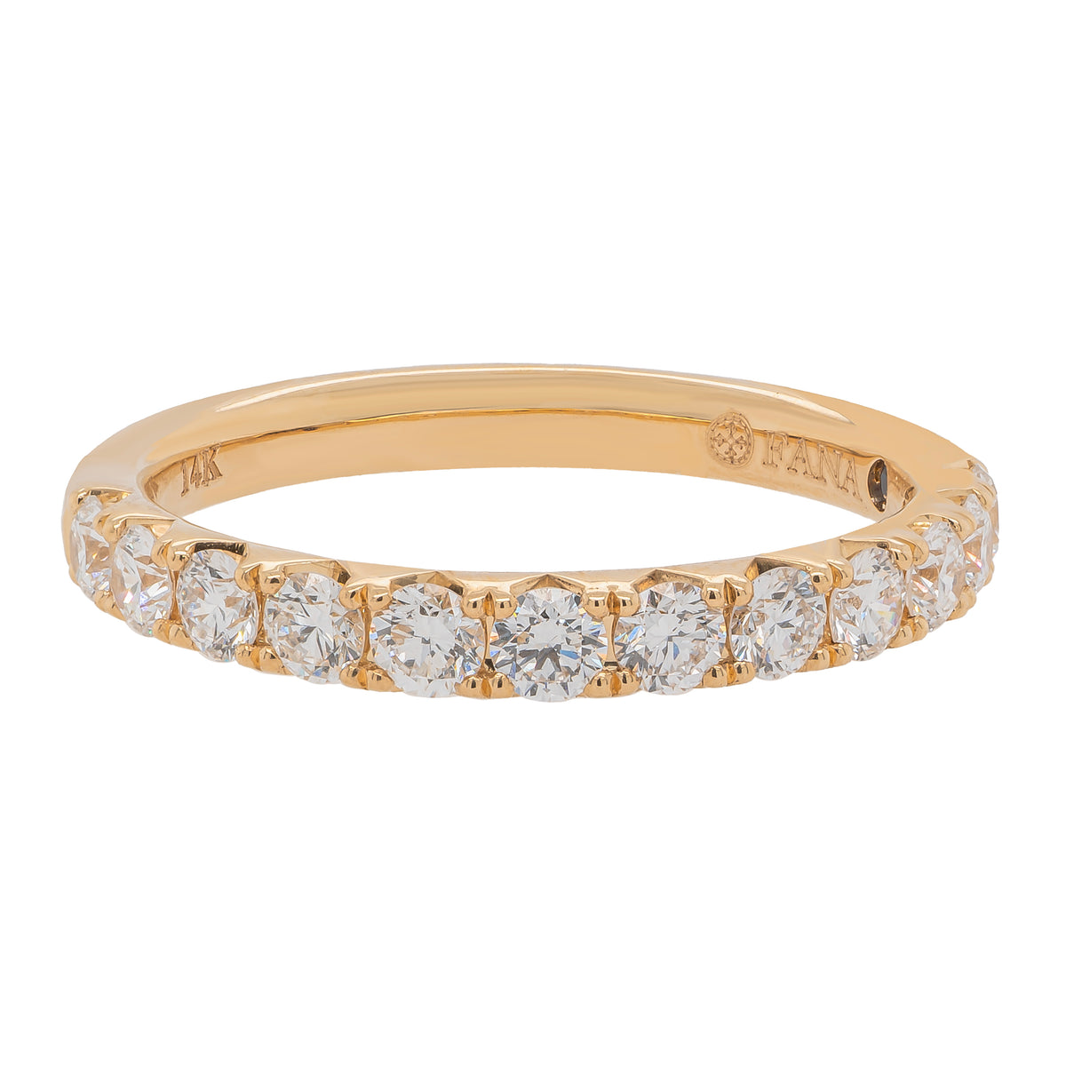 14K Yellow Gold Pave Diamond Half Anniversary Band | 0.664 CTW
