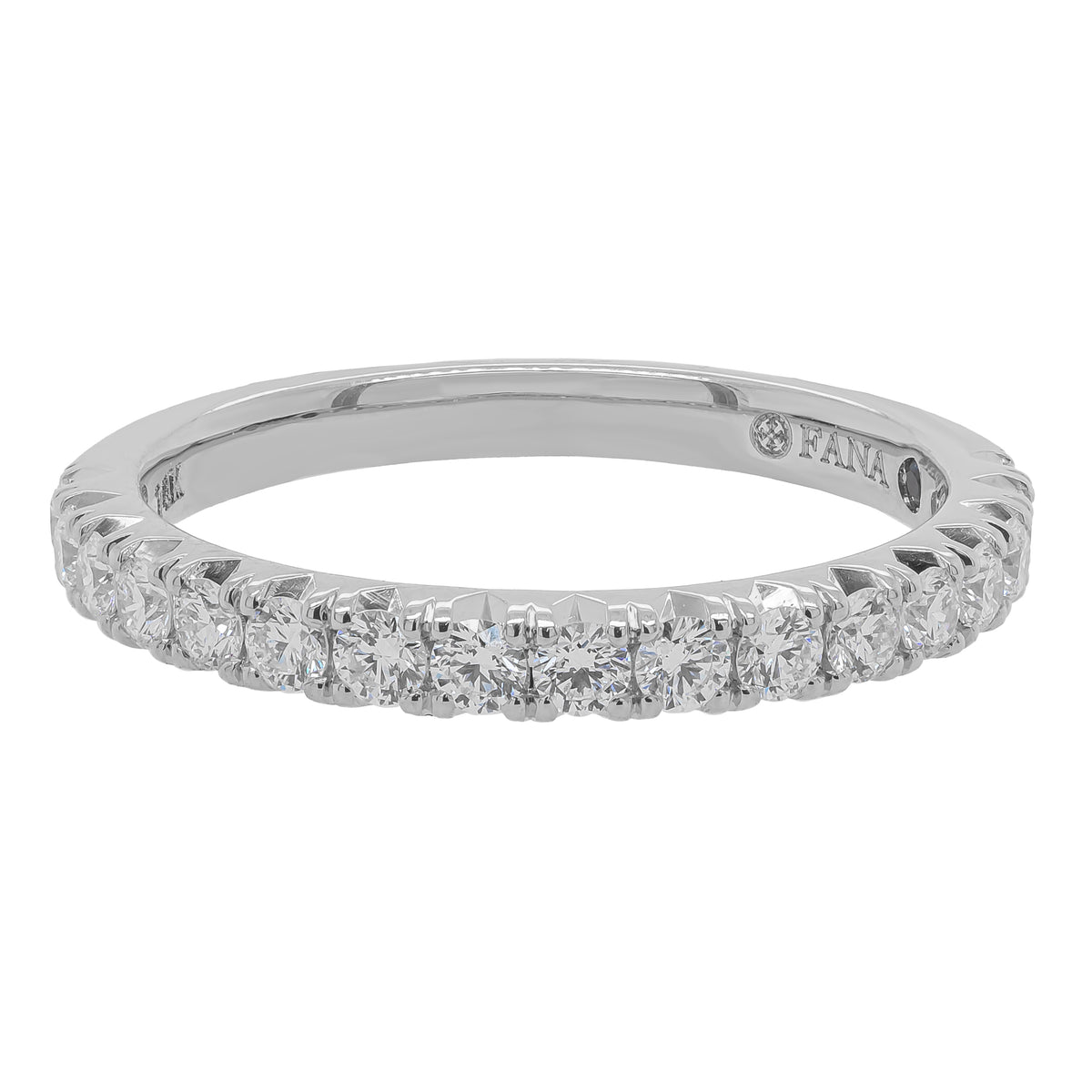14K White Gold Natural Diamond Half Annivesary Wedding Band | 0.51 CTW
