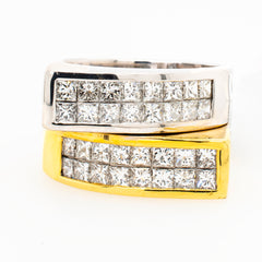 18K Two-Tone Gold Invisible-Set Princess Diamond Ring | 2.00 CTW, view 2