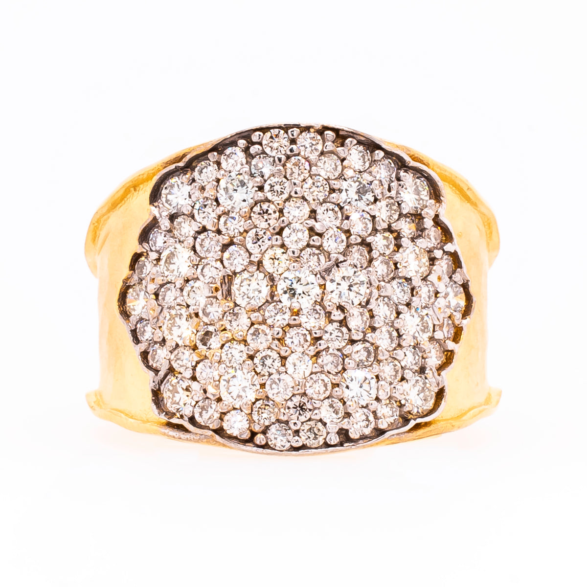 14K Yellow Gold Pavé Diamond Wide Band | .95 CTW