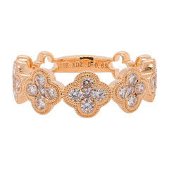 18K Yellow Gold Diamond Flower Fashion Band | 0.65 CTW, view 1