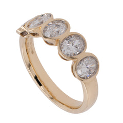 14K Yellow Gold 5-Stone Oval Diamond Ring, view 2