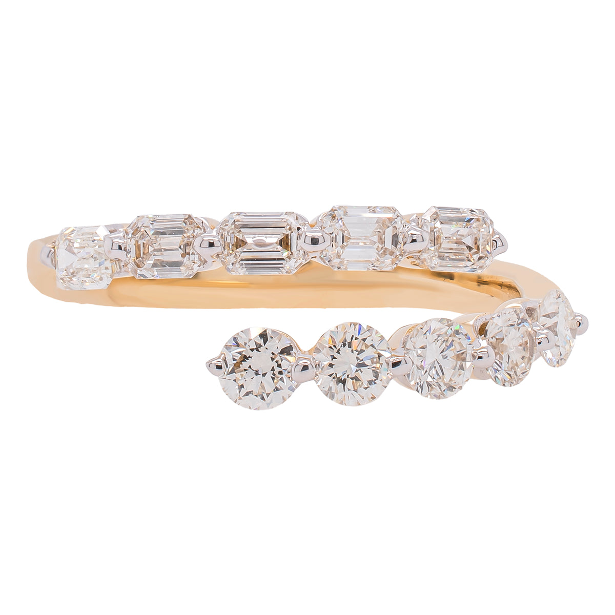 14K Yellow Gold Multi-Cut Diamond Wrap Fashion Ring | 1.05 CTW
