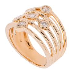 14K Yellow Gold Shape Diamond Stacked Fashion Ring, view 2