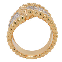 18K Yellow & White Gold Overlapping Diamond Ring, view 2
