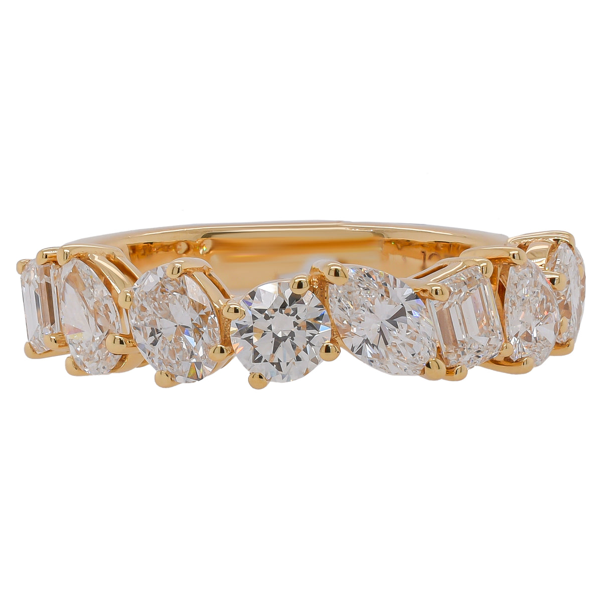 18K Yellow Gold Multi-Cut Diamond Band Ring | 1.82 CTW G/SI