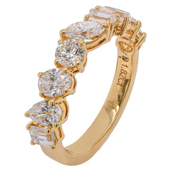 18K Yellow Gold Multi-Cut Diamond Band Ring | 1.82 CTW G/SI, view 2