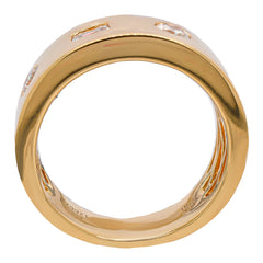 18K Yellow Gold Flush Set Diamond Cigar Band Ring | 0.65 CTW, view 2