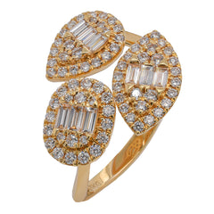 18K Yellow Gold Multi-Shape Diamond Halo Ring | 0.82 CTW G/SI Diamonds, view 2