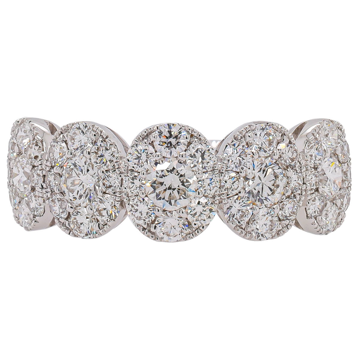 18K White Gold Oval Diamond Cluster Ring | 1.29 CTW G/SI