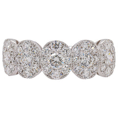 18K White Gold Oval Diamond Cluster Ring | 1.29 CTW G/SI, view 1