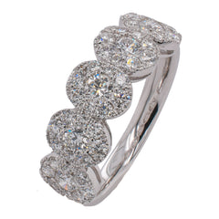 18K White Gold Oval Diamond Cluster Ring | 1.29 CTW G/SI, view 2