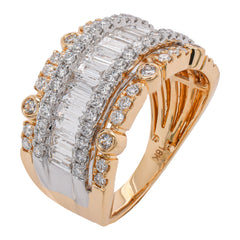 18K Yellow Gold 5-Row Diamond Ring | 1.50 CTW G/SI, view 2
