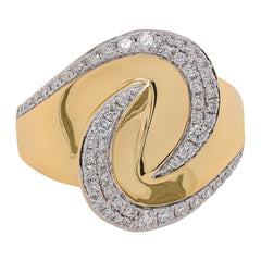 18K Yellow Gold Pavé Diamond Overlap Ring | 0.40 CTW G/SI, view 1