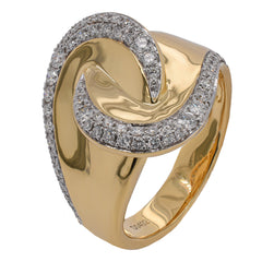 18K Yellow Gold Pavé Diamond Overlap Ring | 0.40 CTW G/SI, view 2