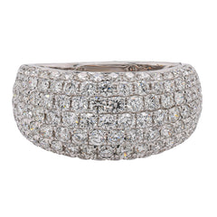 18K White Gold Pave 10mm Wide Diamond Ring 2.11ctw, view 1