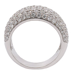 18K White Gold Pave 10mm Wide Diamond Ring 2.11ctw, view 2