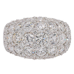18K White Gold Bubble Diamond Prong Set Fashion Ring, view 1
