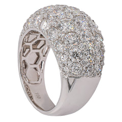18K White Gold Bubble Diamond Prong Set Fashion Ring, view 2