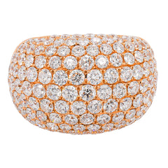 18K Yellow Gold Pave Dome 17.25mm Wide Diamond Ring 5.99ctw, view 1