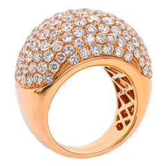 18K Yellow Gold Pave Dome 17.25mm Wide Diamond Ring 5.99ctw, view 2