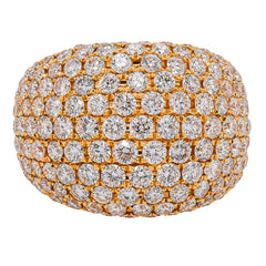 18K Yellow Gold Pave 16.5mm Wide Diamond Ring 4.52ctw, view 1