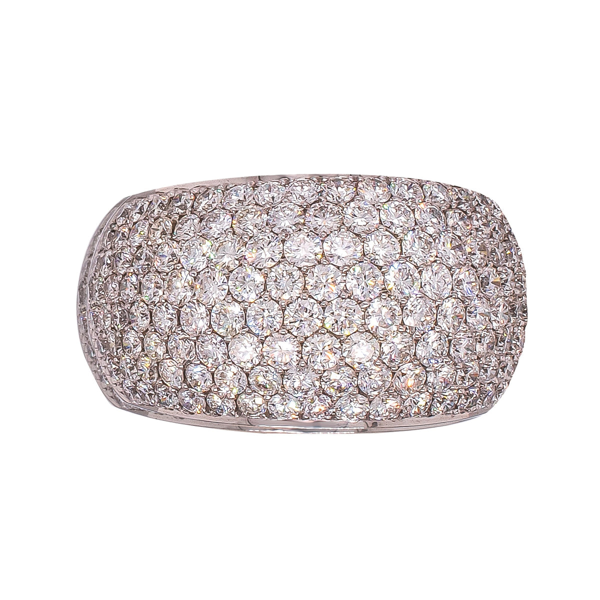 18K White Gold Pavé Diamond Ring