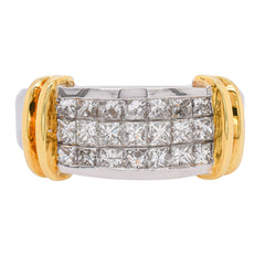 18K Two-Tone Gold Princess Cut Diamond Ring | 1.30 CTW, view 1