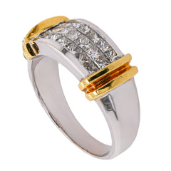 18K Two-Tone Gold Princess Cut Diamond Ring | 1.30 CTW, view 2