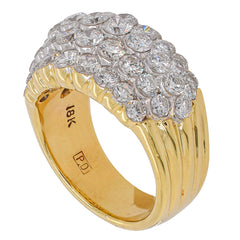 18K Yellow Gold Round Diamond Bubble Cluster Ring | 3.59 CTW, view 2