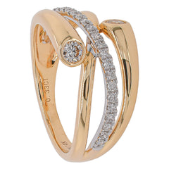 14K Two-Tone Gold Diamond Crossover Band | 0.33 CTW, view 2
