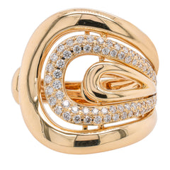 14K Yellow Gold Open Loop Diamond Ring, view 1