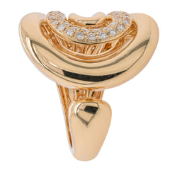 14K Yellow Gold Open Loop Diamond Ring, view 2