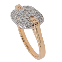 14K Yellow and White Gold Pave Fashion Ring, view 2